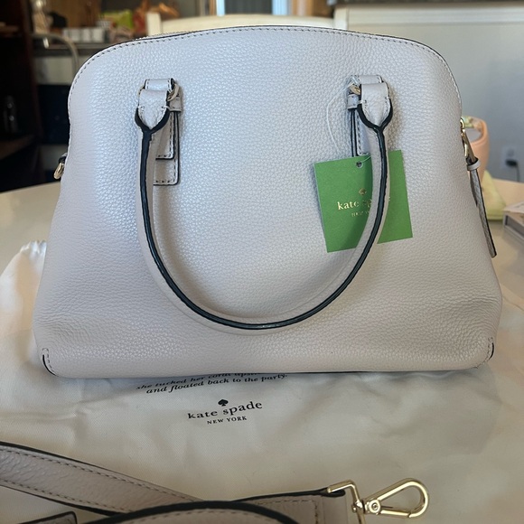 NWT Kate Spade NY Jackson Street Lottie Leather Handbag in Soft Porcelain - Picture 3 of 8